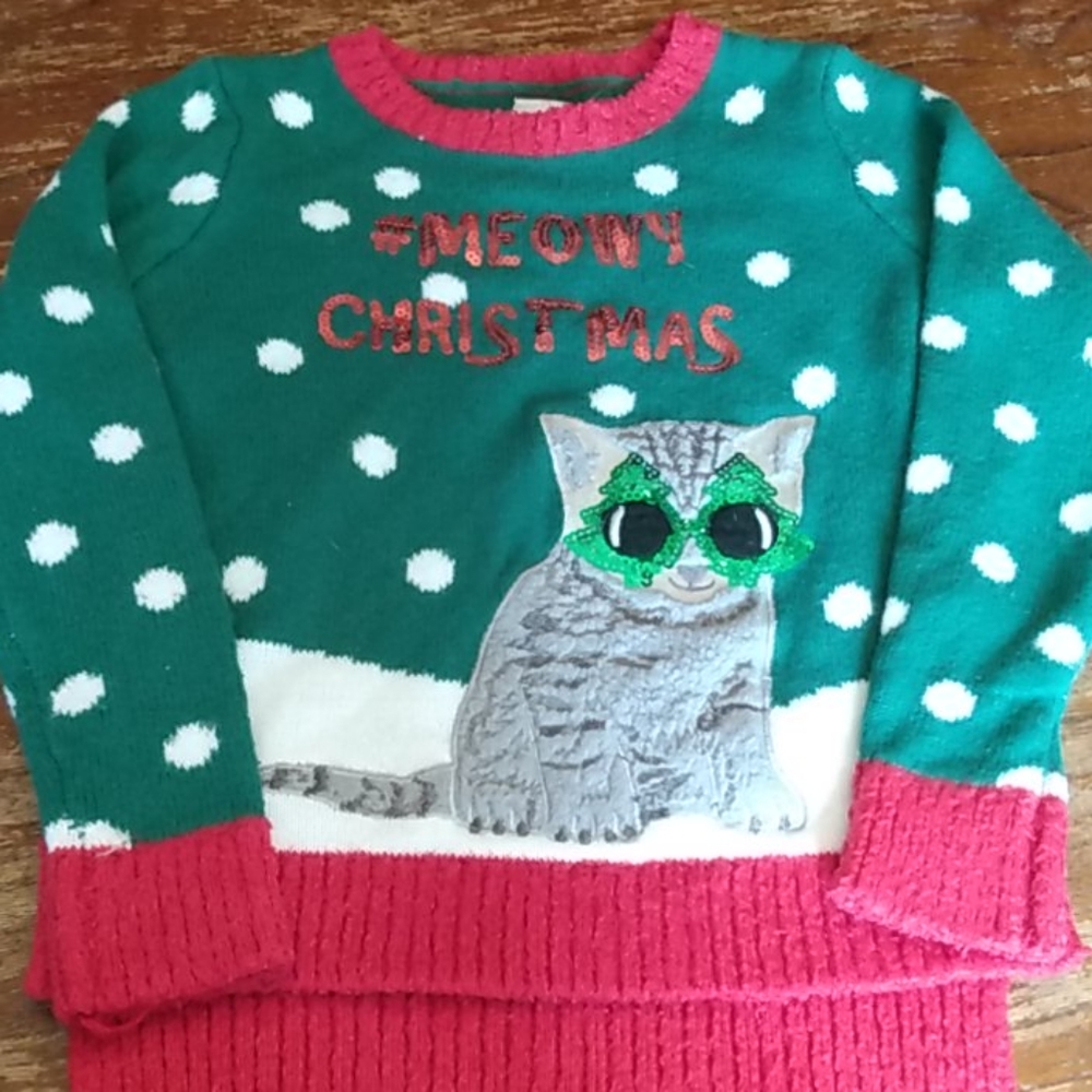 Ugly Christmas sweater girls 7/8